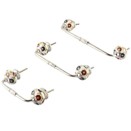 Blue Red Sunflower Ceramic Bridge Handle