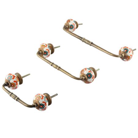 Sea Green Mustard Sunflower Ceramic Bridge Handle