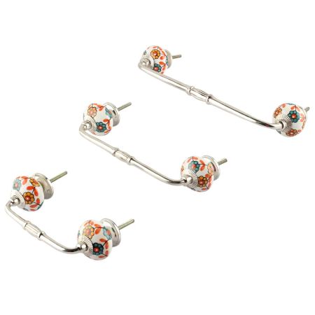 Sea Green Mustard Sunflower Ceramic Bridge Handle