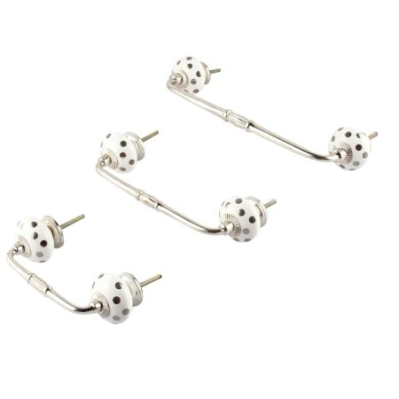 Silver Dot Ceramic Bridge Handle