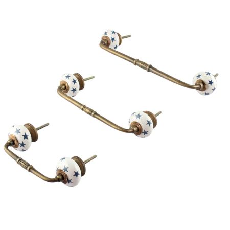 Slate Blue Star Ceramic Bridge Handle