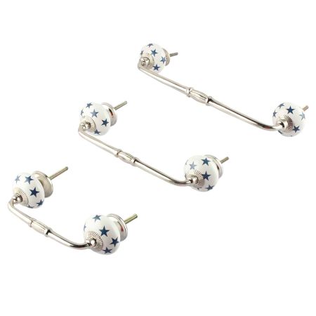 Slate Blue Star Ceramic Bridge Handle