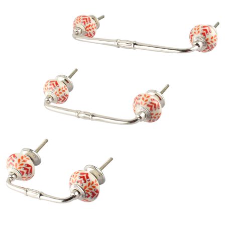 Orange Leaf Ceramic Floral Bridge Handle