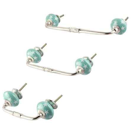 Sea Green Star Ceramic Bridge Handle
