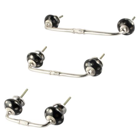 Silver Dot Ceramic Bridge Handle