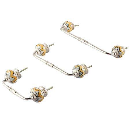 Mustard Flower Ceramic Bridge Handle