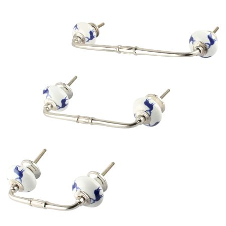 Blue Standing Rein Deer Pattern Ceramic Bridge Handle