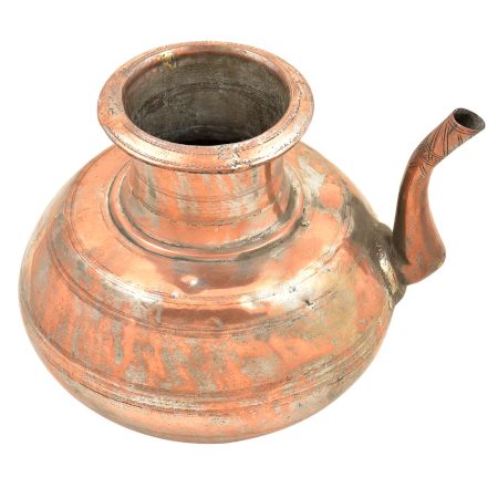 Old Copper Handcrafted Solid Holy Water Pot With A Stout