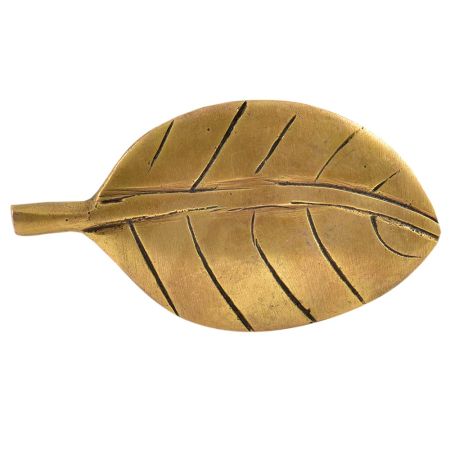 Brass Handmade Leaf Shaped Cabinet Door Pull Knob