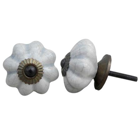 Steel Grey Ceramic Crackle Cabinet Knob