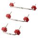 Red Ceramic Bridge Drawer Handles