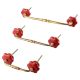 Red Ceramic Bridge Drawer Handles