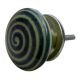 Green Striped Flat Knob