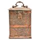 Copper Storage Box  With Floral Repousse With Working Latch And Handle