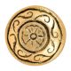 Engraved Floral Round Brass Knob