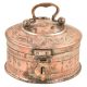 Handmade Embossed Copper Betel Nut Pandan Box With Lock Handle