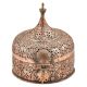 Indian Stupa Form Embossed Design Copper Paandaan Or Betal Nut Box With Lock Handle