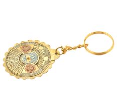 Big Flower 40 Year Perpetual Calendar Keychain With Scalloped Edges