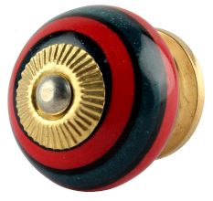 Forest Green And Red Strip Ceramic Cabinet Knobs Online