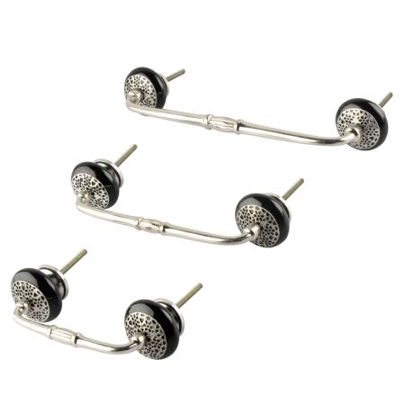 Black Strewn Flat Ceramic Bridge Handle