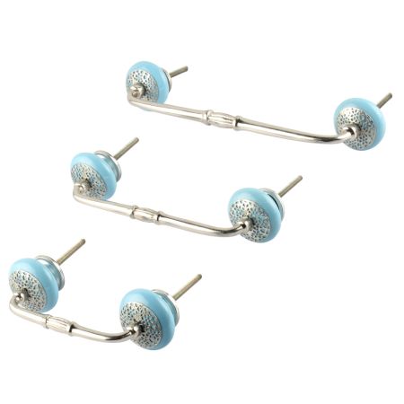 Turquoise Strewn Ceramic Bridge Handle