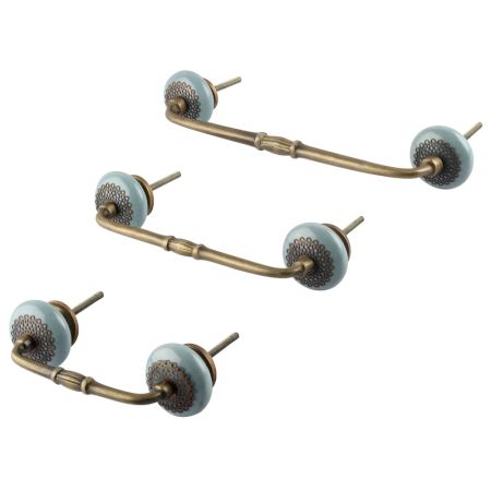 Grey Strewn Flat Ceramic Bridge Handle