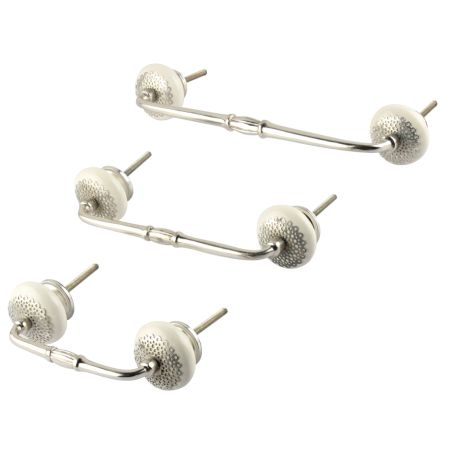 White Strewn Flat Ceramic Bridge Handle