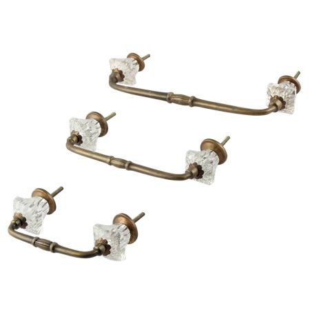 Clear Glass Square Cut Bridge Handle