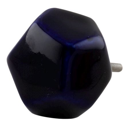 Solid Navy Blue Octagon Ceramic Knobs Online
