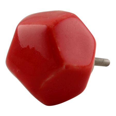 Solid Red Octagon Ceramic Knobs Online
