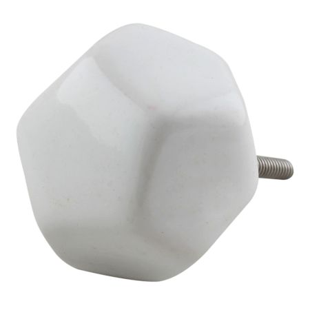Solid White Octagon Ceramic Knobs Online