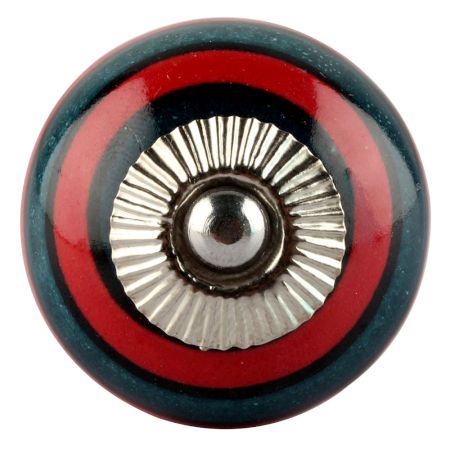 Forest Green And Red Strip Ceramic Cabinet Knobs Online