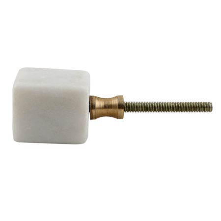 White Stone Square Dresser Knobs Online