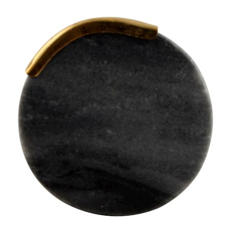 Grey Round Golden Stone Cabinet Knob