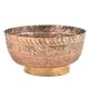 Hand Hammered Floral Design Copper Footed Bowl