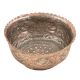 Vintage Floral Pattern Copper Bowl Engraved Scalloped Edge