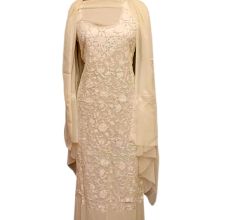Creamy Delight Floral Dress Fabric Georgette With Matching Dupata