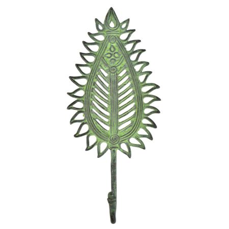 Brass leafy Flower Design Wall Hook With Patina