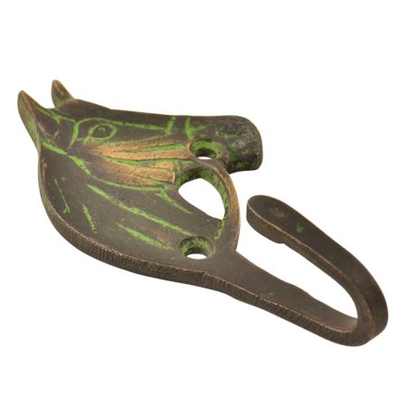 Black Brass Western Horse Wall Hooks With Patina