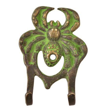 Handcrafted Brass Crab Wall Hooks With Patina