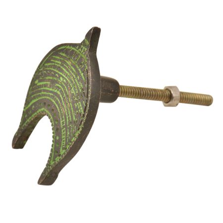 Traditional Handmade Brass Tribal knob Pull With Patina
