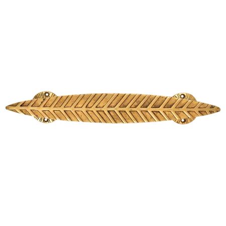 Handmade Brass Long Leaf Design Door Handle
