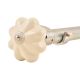 Ceramic Big Flower Shaped White Curtain Rod Finial