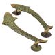 Vintage Finish Fish Shaped Brass Door Handle In Pair