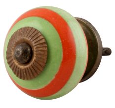 Green Orange Striped Knob
