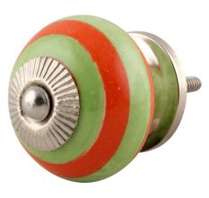 Green Orange Striped Knob