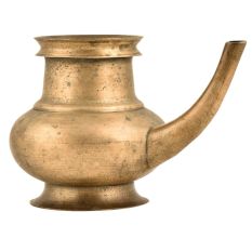 Brass  Handmade Kindi Water Pot With A Curved Spout