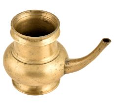 Brass Religious Handmade Kindi Water Pot With A Curved Spout