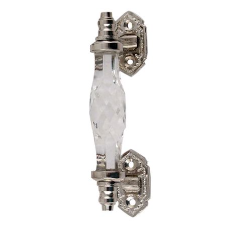 Clear Cut Glass Silver Small Dresser Handles