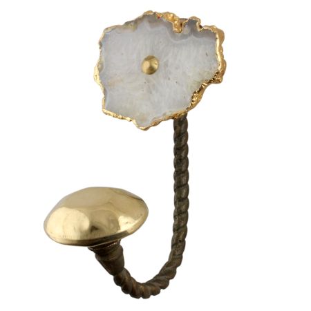Natural Agate Stone Hook in Antique Fitting
